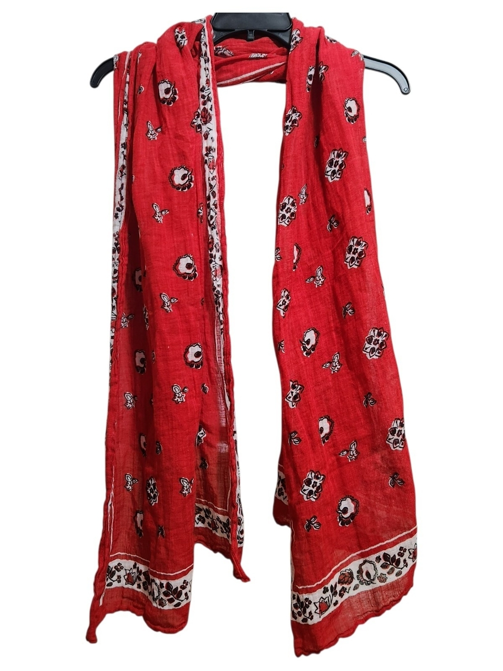 GAP Red Paisley Lightweight Bandana Scarf with Black and White Accents